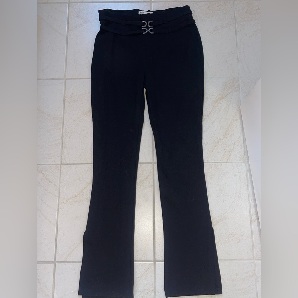 Zara slit leggings with built in belt, size L